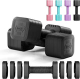 Dripex Adjustable Dumbbells Weight Set 2.5kg 5kg 10kg Dumbbell Pair 4-in-1 Weight Dumbbells Set Women Men with Non-Slip Handle