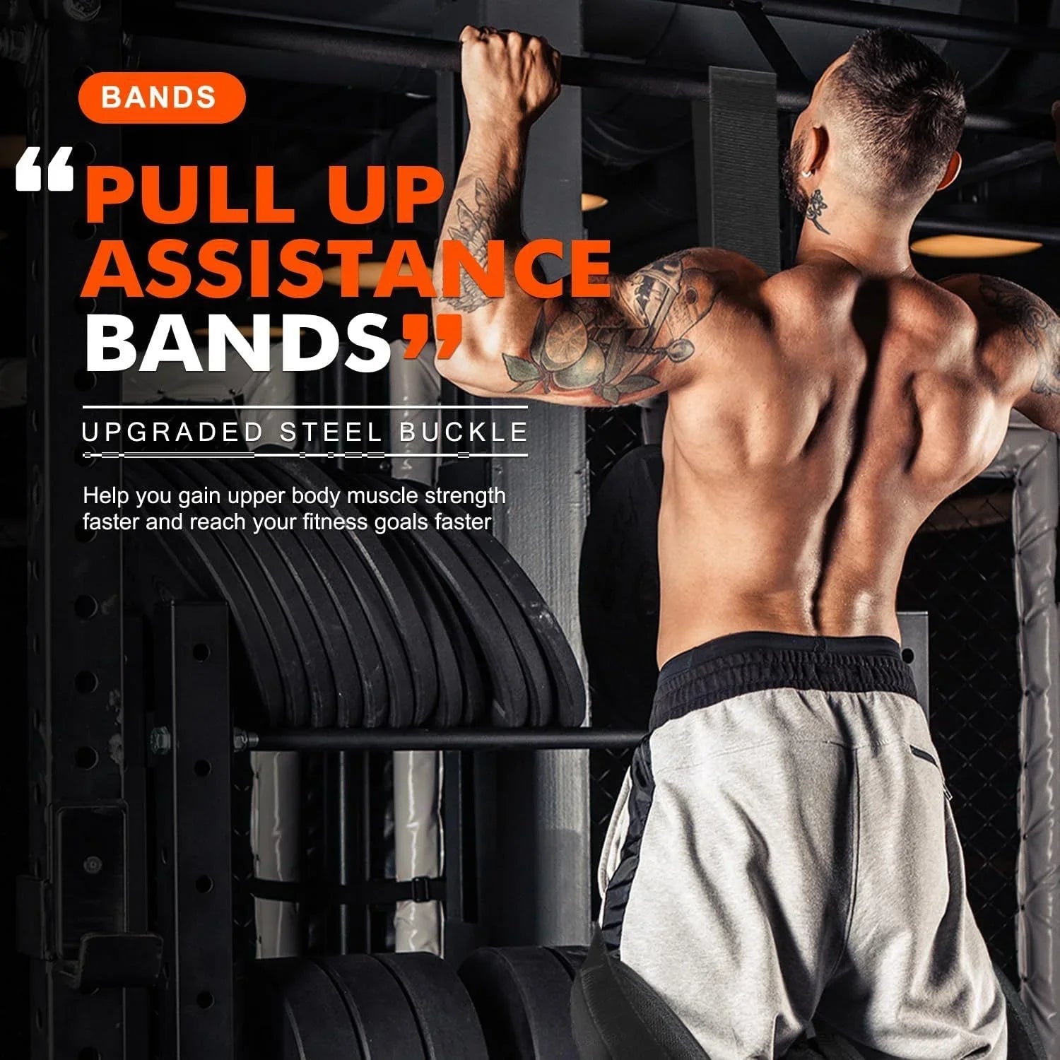 Pull-up Booster Belt Indoor Fitness Sports Horizontal Bar Auxiliary Belt Tension Device Fitness Tension Rope Elastic Belt