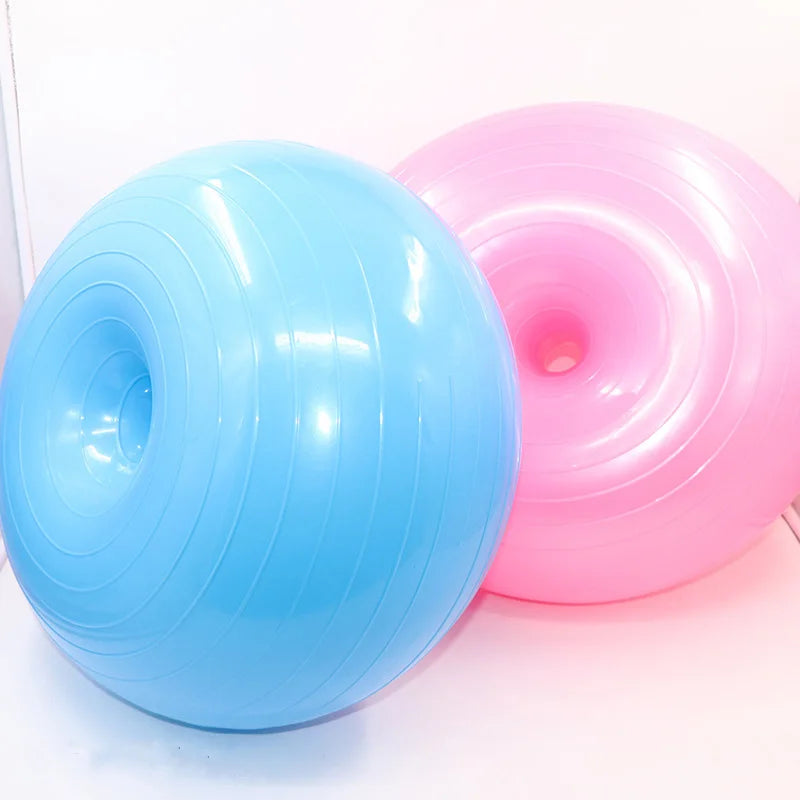 Donut Yoga Ball Balance Ball Pilates Accessories Home Fitness Equipment Rehabilitation Exercise Thicken Inflate Yoga Ball 50cm