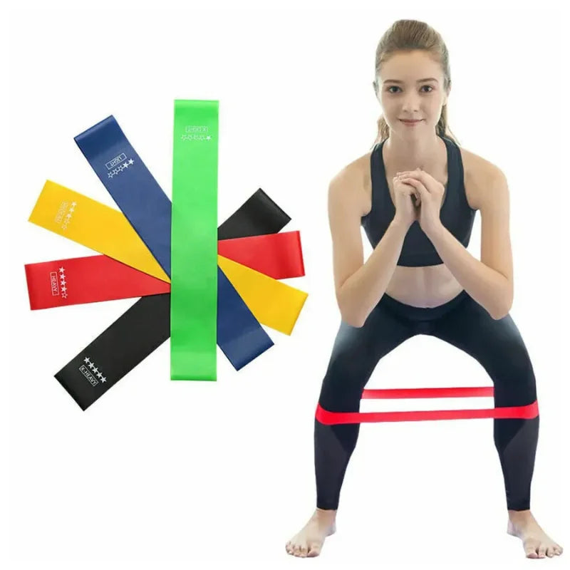 5Pcs Resistance Bands Set Mini Loop Elastic Rubber Fitness Equipment Home Workout Strength Training Yoga Pilates Mobility Gym