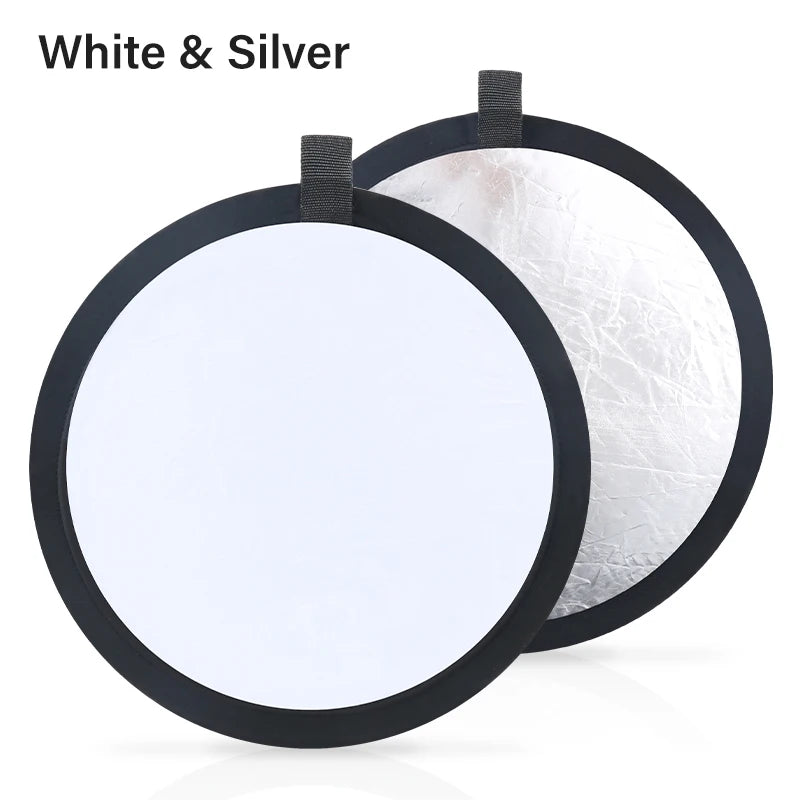 60cm 2 in 1 Collapsible Round Photography Reflector Photo Studio Outdoor Light Diffuser Multi-Disc With Carry Bag