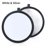 60cm 2 in 1 Collapsible Round Photography Reflector Photo Studio Outdoor Light Diffuser Multi-Disc With Carry Bag