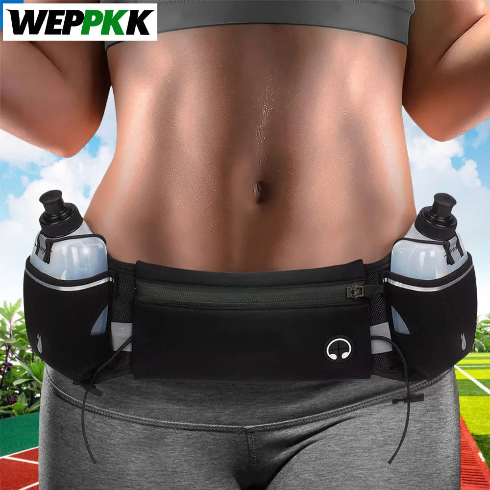 1PCS Multipurpose Running Belt with Integrated Water Bottles, Water Bottle Holder, Running Pouch Belt for Hiking, Climbing