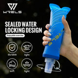 WRELS Soft Folding Water Bottles BPA-Free Collapsible Flask Lightweight Running Water Bottle Sports Water Bag TPU Soft Flask