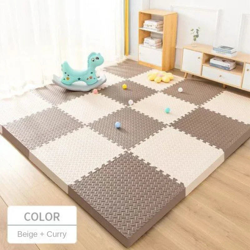30*30cm Thicken Sports Gym Mat Protection EVA Leaf Grain Floor Mats Yoga Fitness Non-Slip Splicing Rugs Shock Room