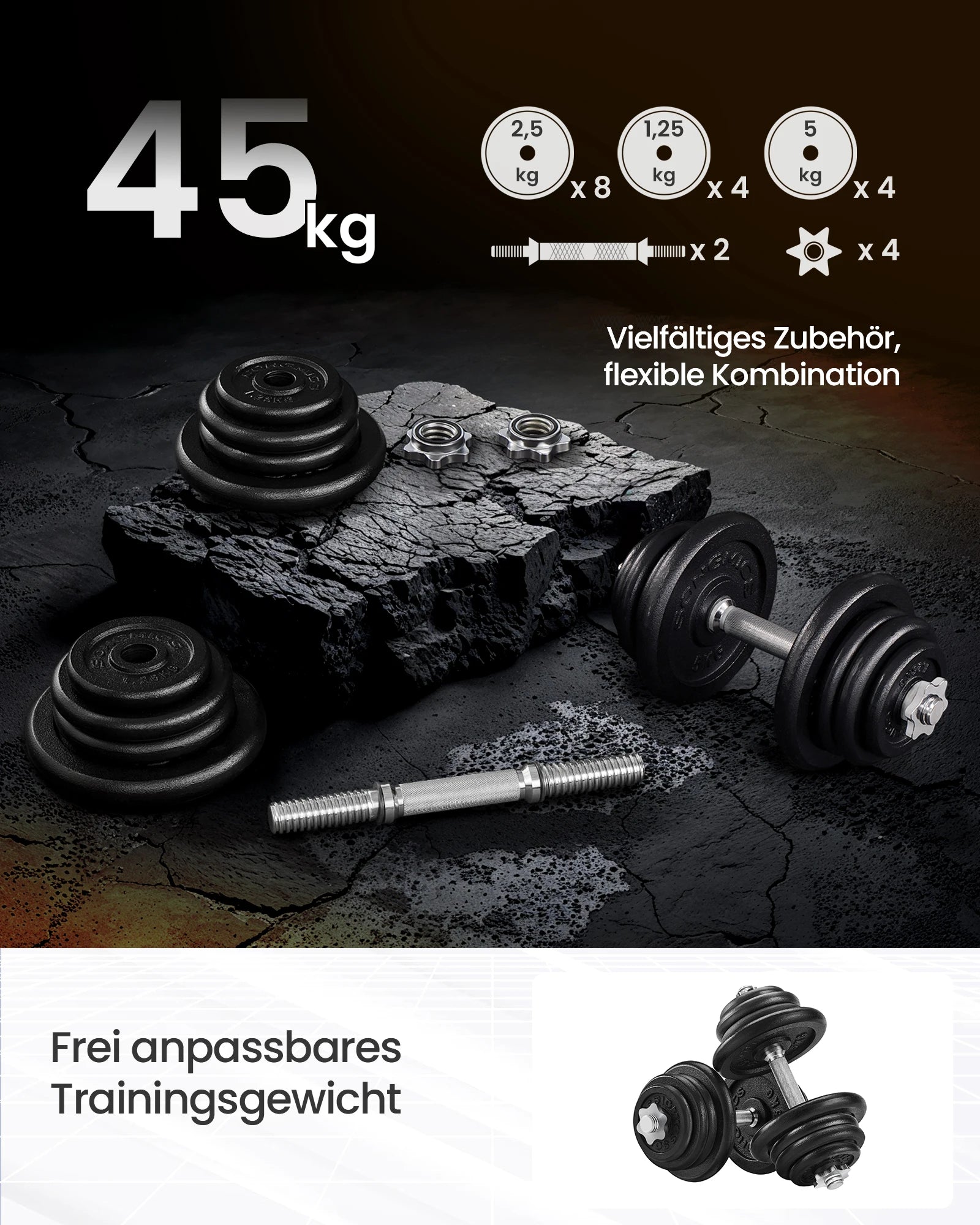 SONGMICS dumbbells cast iron adjustable weight set for men and women workout