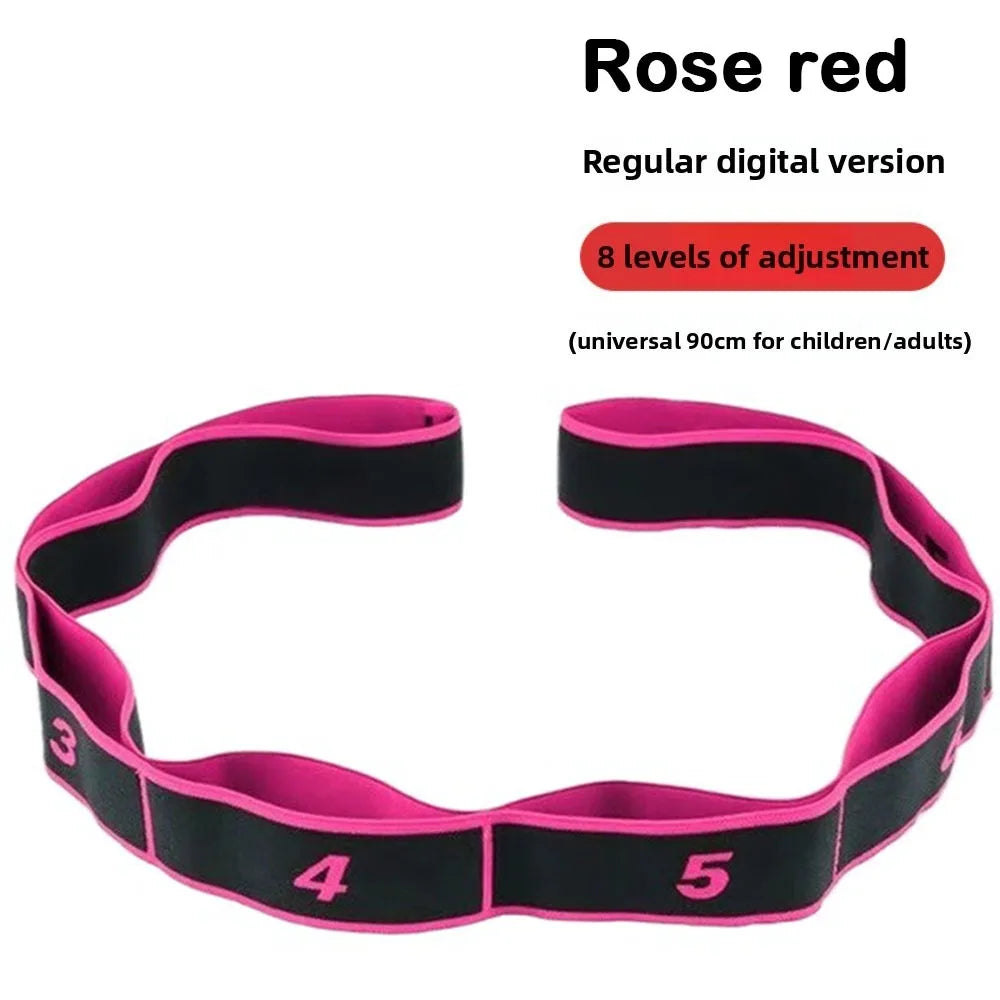 8/10/12 Grid Yoga Stretch Band Flexible Adjustable Digital Resistance Band Multi-stage Stretching Training Belt