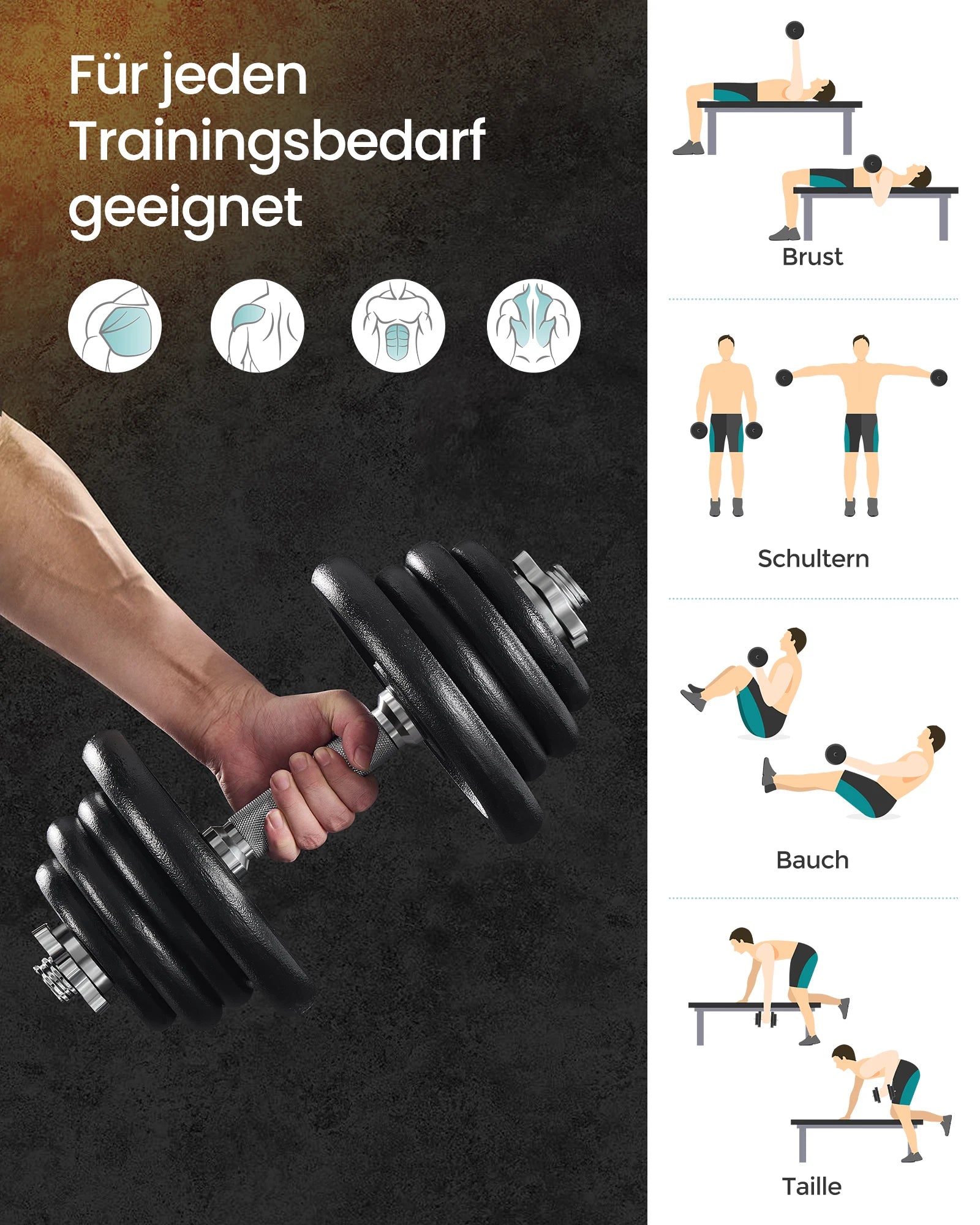 SONGMICS dumbbells cast iron adjustable weight set for men and women workout
