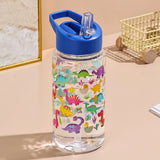 A 500ml Straw Cup, Cute and Portable Dinosaur Ice Cream Water Bottle, Outdoor Portable Cute Cup Water Bottle