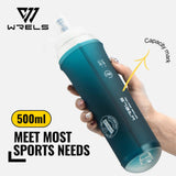 WRELS 500ML TPU Soft Folding Water Bottles BPA-Free Collapsible Sports Flasks for Hiking Climbing Camping Running Bottle
