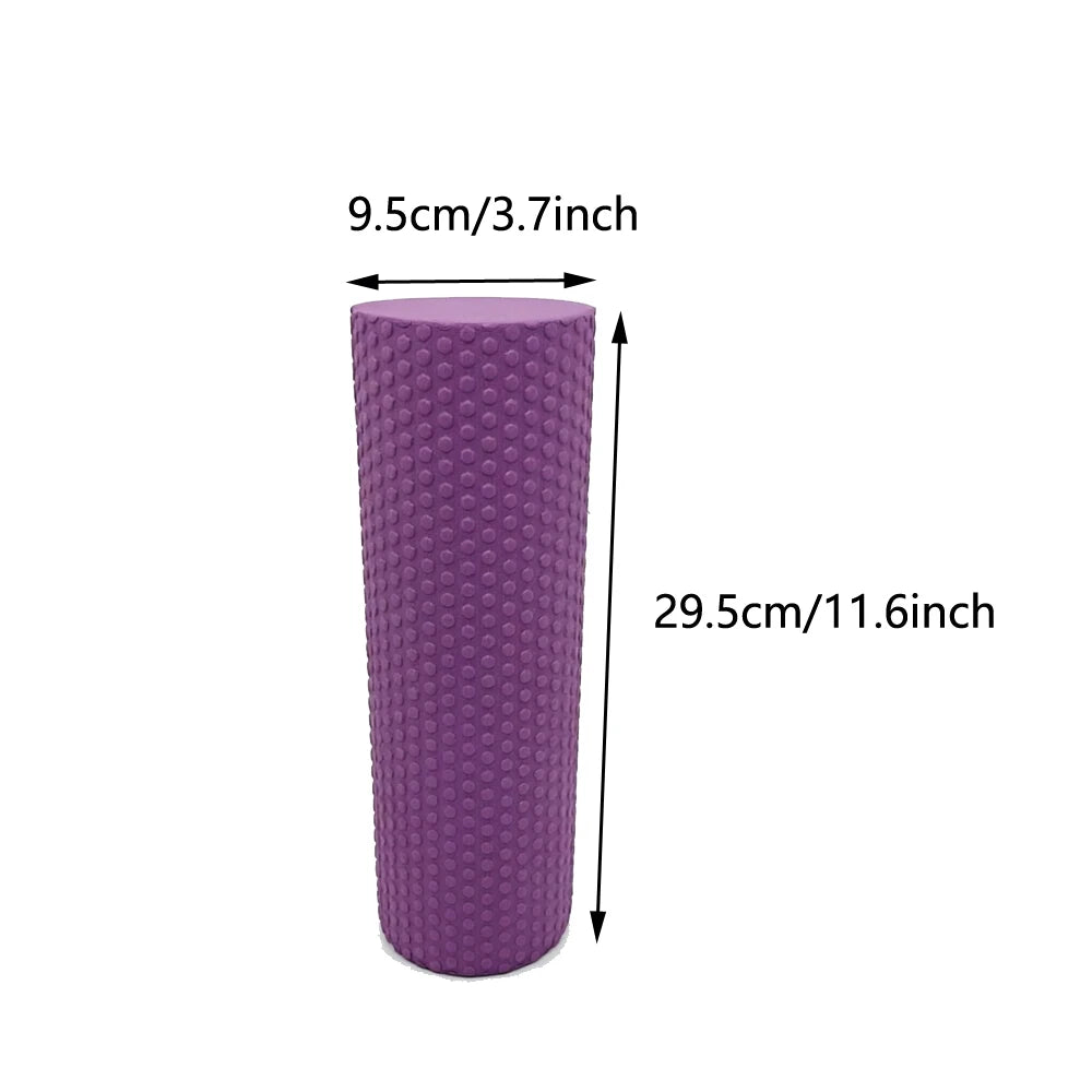 Premium Hexagon Pattern Yoga Roller – EVA Foam Massage Stick for Pilates & Home Workouts 29.5cm Length