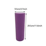 Premium Hexagon Pattern Yoga Roller – EVA Foam Massage Stick for Pilates & Home Workouts 29.5cm Length