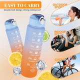 1-8pcs BPA Free Leak Proof Plastic Straw Sports Water Bottle High Quality Tour Hiking Portable  Drink Bottles with Time Marker