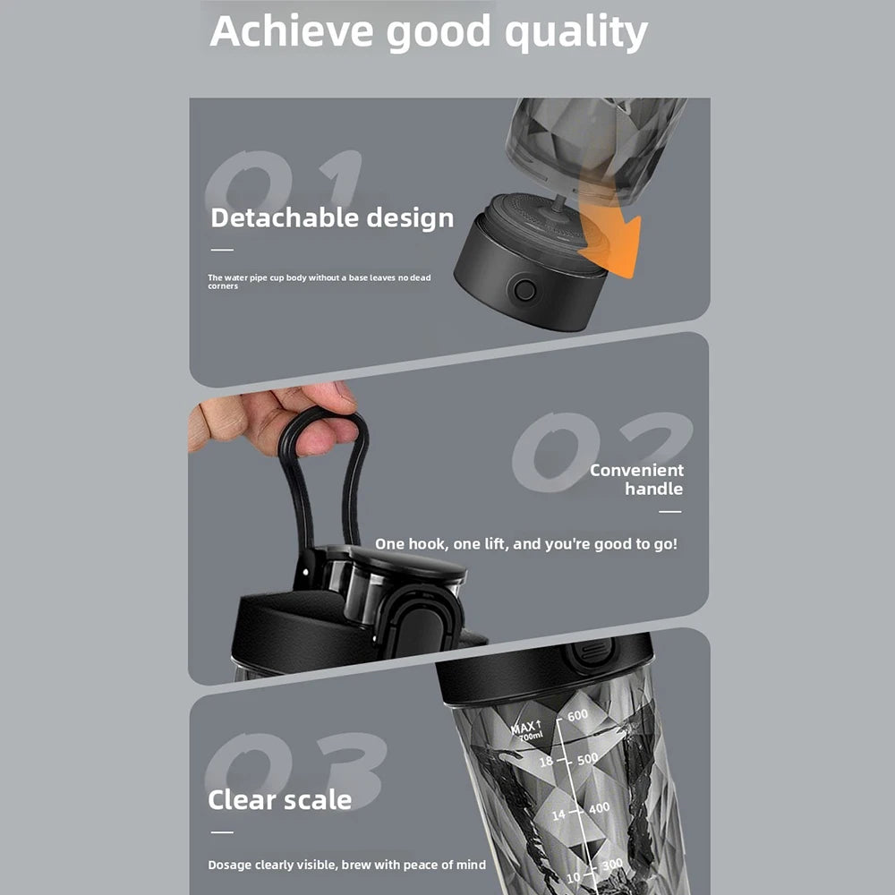 Premium Electric Protein Shaker Bottle Portable Mixer Cup USB Rechargeable Shaker Cups for Protein Shakes Sports Fitness Cup New