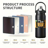 Thermos Vacuum Stainless Cup Thermal Cold Hot Insulated Stainless Steel Water Bottle with Straw Water Bottles