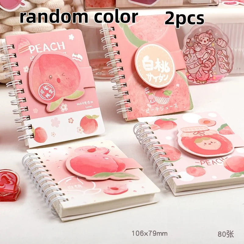 A7 Pocket Spiral Notebook with Velcro Closure Capybara Panda Mini Journal for Student Vocabulary Motivational Portable Pad