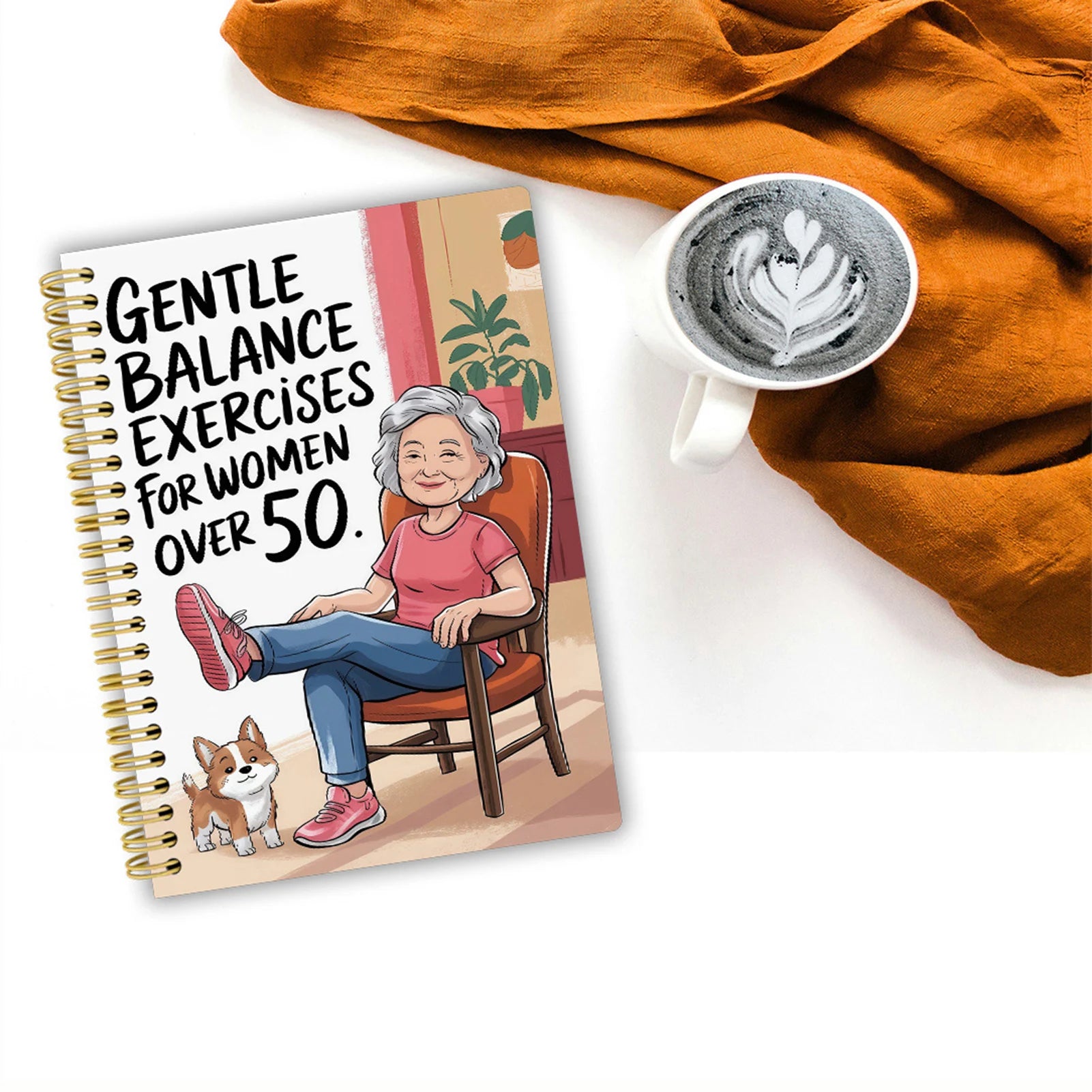 Yoga Notebook For Elderly Chair Design Paper Spiral Binding Portable For Yoga Classes Daily Notes Health Tracking Journals