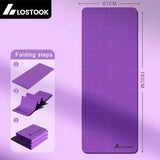4mm Thick TPE Foldable Yoga Mat 183*61cm Easy Storage for Travel Yoga Pilates Home Exercise Floor Mat ﻿