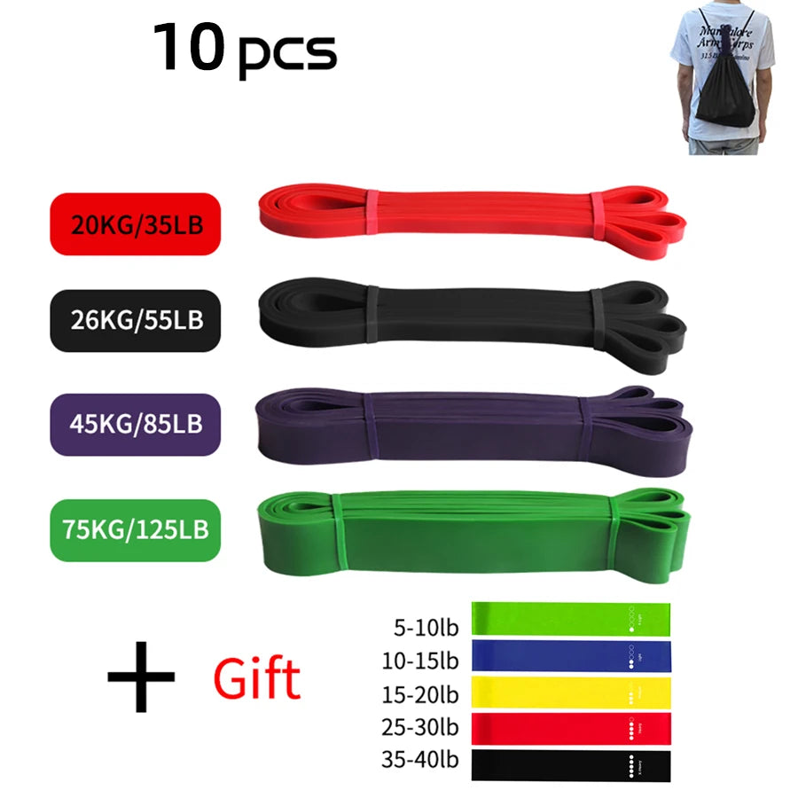Workout Pilates Latex Resistance Band Sport Fitness Exercise Elastic Band Heavy Duty Strength Pull Up Crossfit Gym Equipments