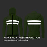 HISERWA Cycling Windbreaker Windproof Waterproof Reflective Bicycle Jacket Ultralight MTB Road Bike Jersey Portable Cycling Coat
