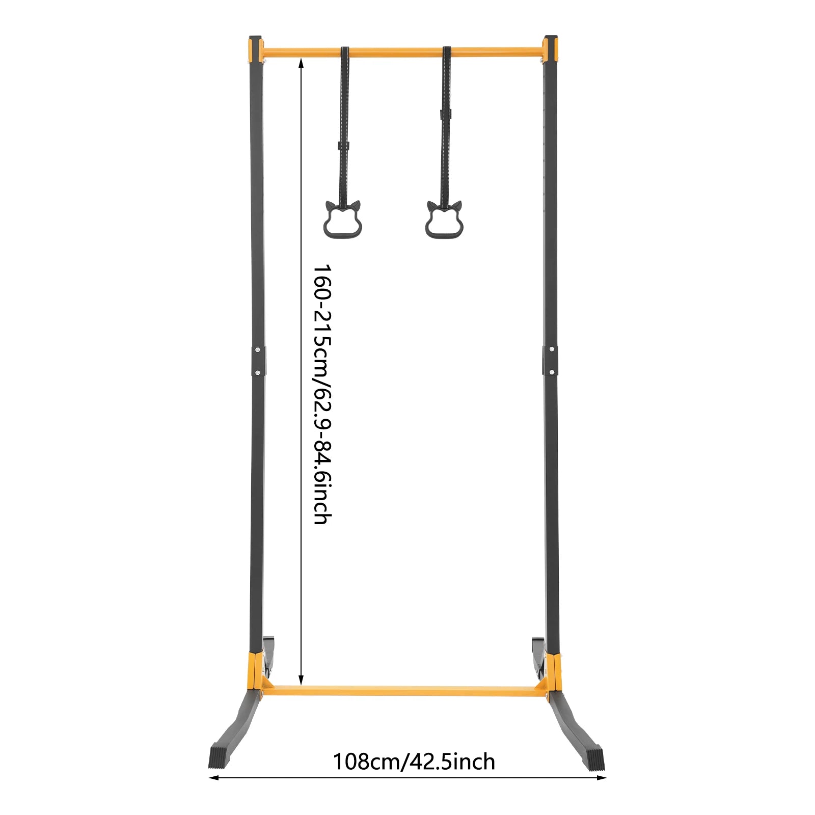 Portable Adjustable Pull Up Bar, Heavy Duty Pull Up Station with 400kg Load Capacity, Free Standing Pull Up Bar for Home Gym, Height Adjustable 160-215cm 11 Levels, Steel Construction, for Living Room Bedroom Balcony, Black Y