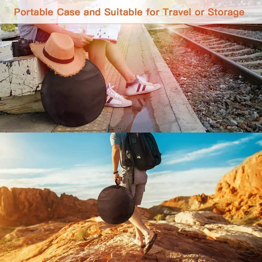 60cm 2 in 1 Collapsible Round Photography Reflector Photo Studio Outdoor Light Diffuser Multi-Disc With Carry Bag