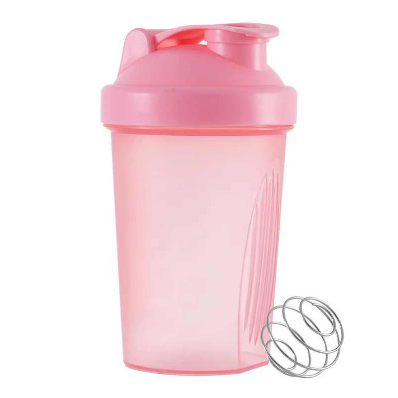 400ML Shaker Bottles Colorful  Whey Protein Powder Mixing Bottle Fitness Gym Shaker Outdoor Portable Plastic Drink Cup