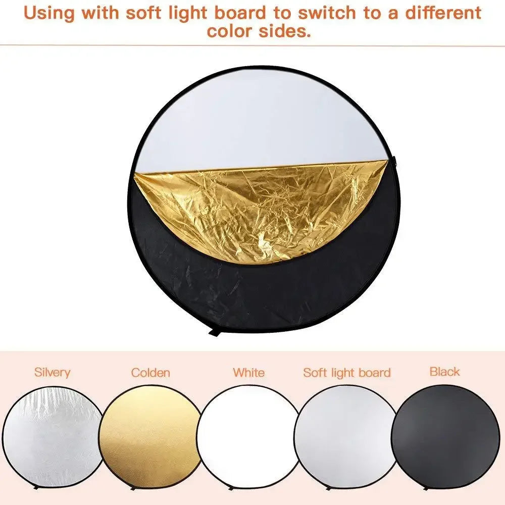 110cm Photography Reflector Foldable Portrait Fill Light Board Enhance Gloss Reflective Panel For Outdoor Live Streams Photo