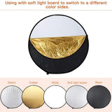 110cm Photography Reflector Foldable Portrait Fill Light Board Enhance Gloss Reflective Panel For Outdoor Live Streams Photo