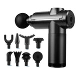 Portable Black Percussion Gun, Deep Muscle Relaxation Electric Massage Gun, Deep Tissue Muscle Relief Massager, 8 Massage Heads