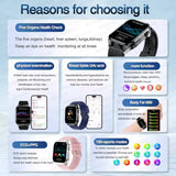 New ECG Smart Watch Men Women, Health Diagnosis, Organ Monitoring, Body Analysis, Blood Pressure, Blood Oxygen, Blood Fat, Uric Acid, Temperature Monitor, Bluetooth Call, Waterproof Fitness Tracker, Sports Smartwatch