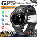 GPS New Titanium alloy Smart Watch AMOLED 10ATM Waterproof Compass Tactics Flashlight Voice Call Sport Men Fitness Swim Bracelet