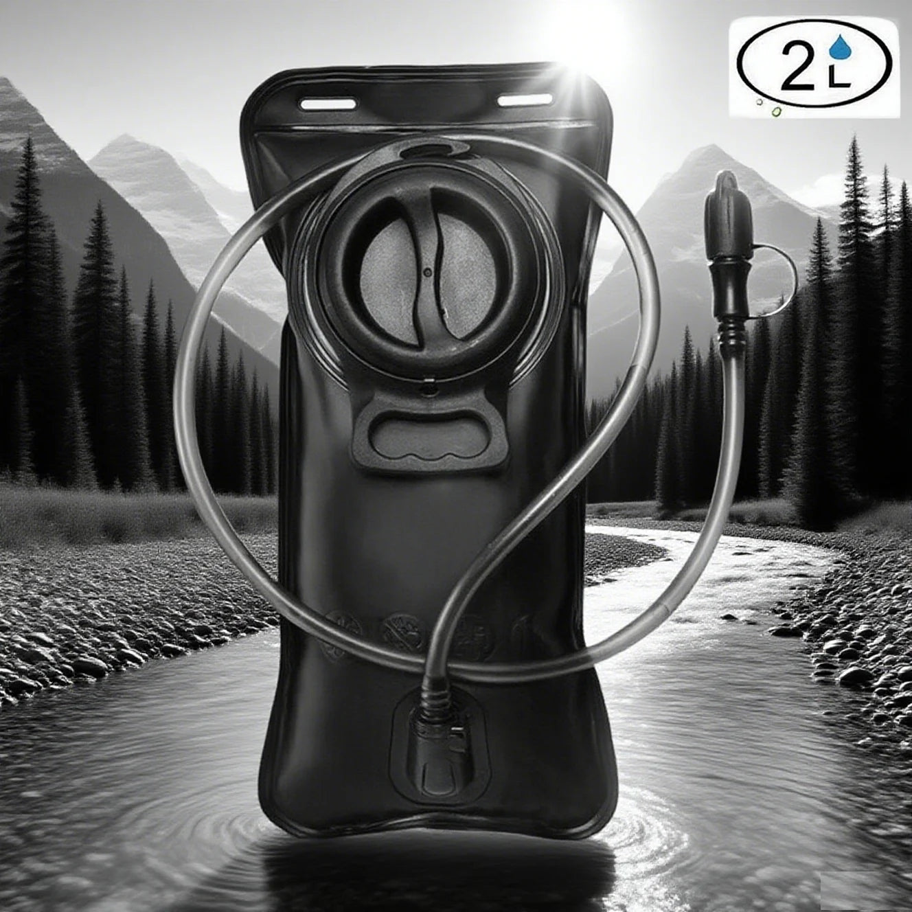 Hydration Bag 2 Liters Foldable Bottle One Click Quick Release Water Bag YYSD02