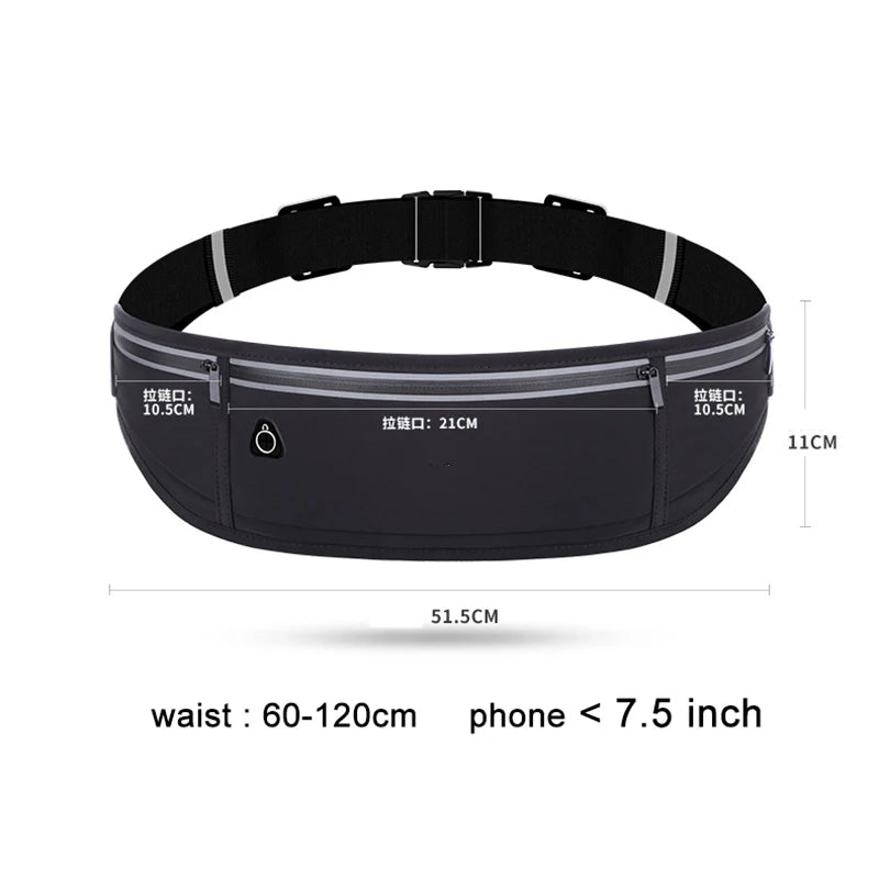 Sports Fanny Pack Women Running Belt Waist Bag Men Waterproof Gym Phone Pouch Banana Bags Run Accessories