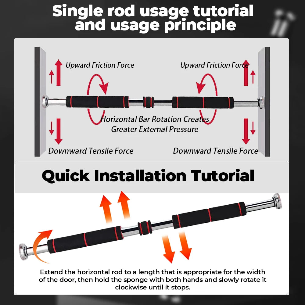 Home pull-up bar—adjustable from 60 to 100 cm—no drilling required for installation—helps build arm and shoulder strength