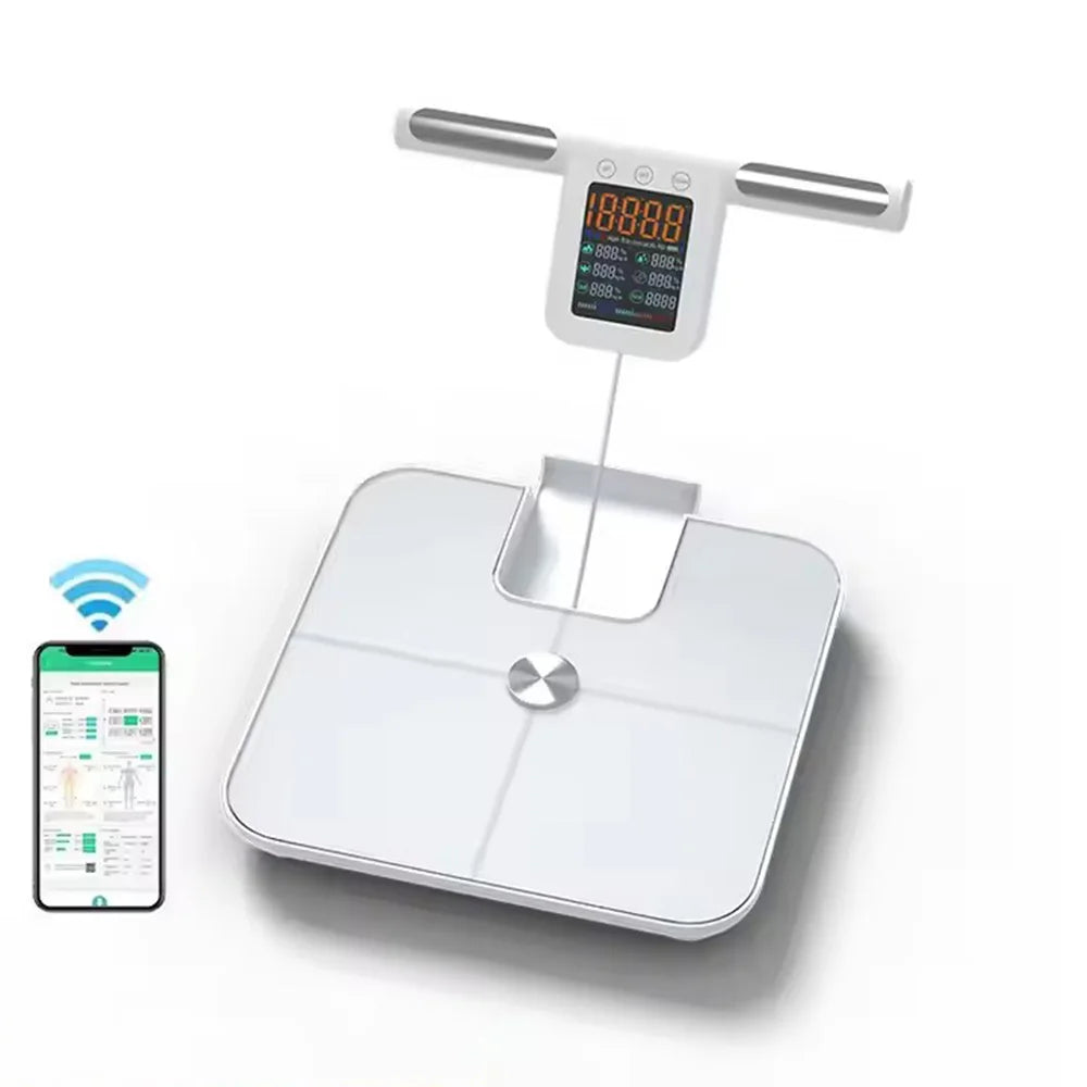Smart Body Fat Scale for with Handle, 24 Precise Body Biological Analyzer, Digital Bathroom Weighing Bluetooth Scale