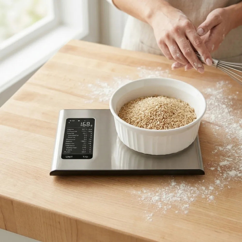 Stainless Steel Smart Nutrition Food Scale Free App with 19 Nutrients Tracking Nutritional Calculator Nutritional Tracker Scale