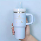 Personalized of Name 14Oz SUS304 Travel Cup Customization Water Bottle with Straw Suitable for Birthday Gifts Sport Water Bottle
