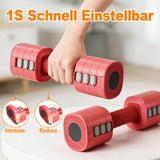 Adjustable Dumbbells Set (1 Pair) 1-2.5kg for Adults & Kids - Retro Red Space-Saving Home Gym Dumbbells for Apartment Dwellers