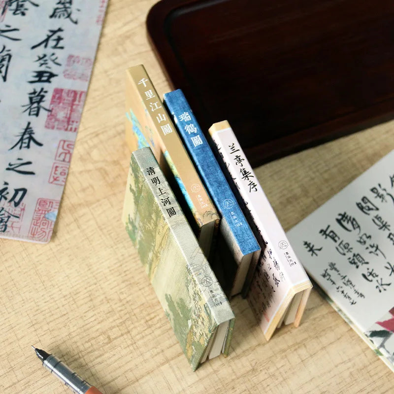 Pocket Notebook Hard Mini Notebooks Chinese Paintings Blank Inside Journal Diary for Student School Supplies Stationery