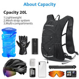 20L Cycling Lightweight Hydration Backpack Outdoor Sport Camping Climbing Mountaineering Rucksack Travel Water Bag 500ML/2L/3L