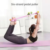 6-Tube Resistance Bands Set TPE Sport At Home Yoga Pedal Puller Shoulder Opening with Foam 8-Line Tension Rope Fitness Equipment