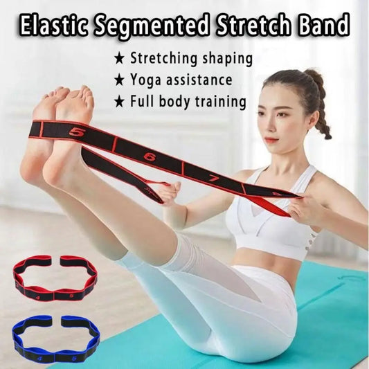 8/10/12 Grid Yoga Stretch Band Flexible Adjustable Digital Resistance Band Multi-stage Stretching Training Belt