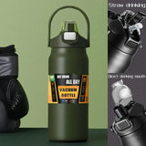 Thermos Vacuum Stainless Cup Thermal Cold Hot Insulated Stainless Steel Water Bottle with Straw Water Bottles