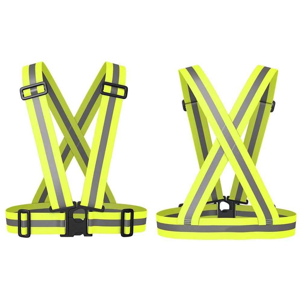 Highlight Reflective Straps Night Work Security Running Cycling Safety Reflective Vest High Visibility Reflective Safety Jacket