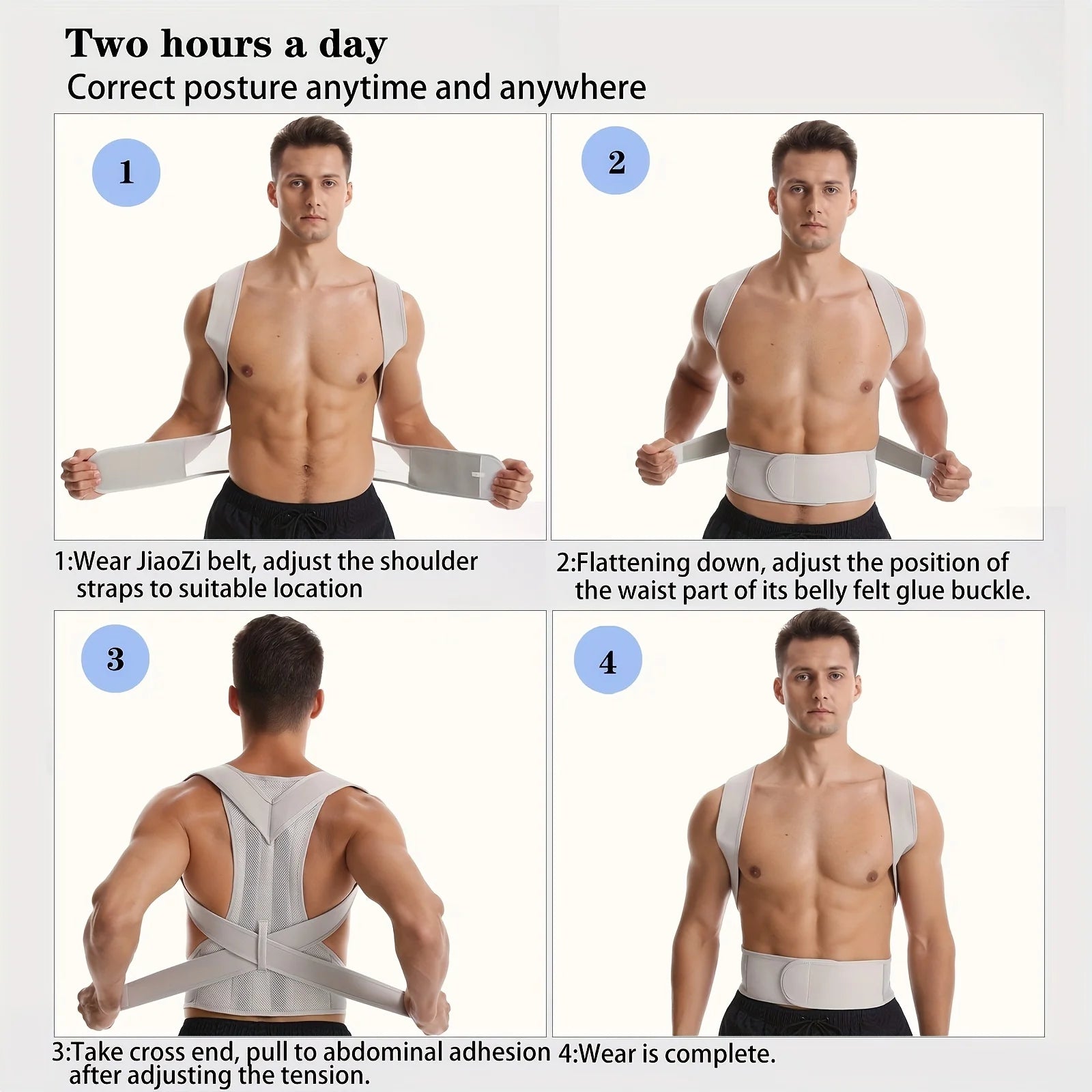 Adjustable Unisex Posture Corrector Brace,Stop Slouching,Back Alignment And Clavicle Support,Hunchback Correction Belt