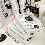 A7 Pocket Spiral Notebook with Velcro Closure Capybara Panda Mini Journal for Student Vocabulary Motivational Portable Pad