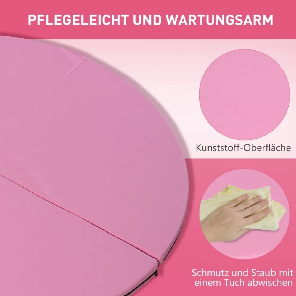 Pole dance mat, 5 cm thick round plastic mat for pole dance exercises, gymnastics, yoga, pink