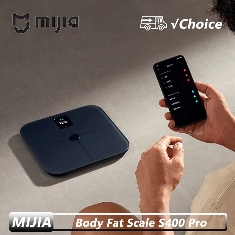 New Mijia Body Fat Scale S400 Pro 3.5in TFT Color Screen Bluetooth5.1 Smart Home Body Composition Scale Work with Mijia APP