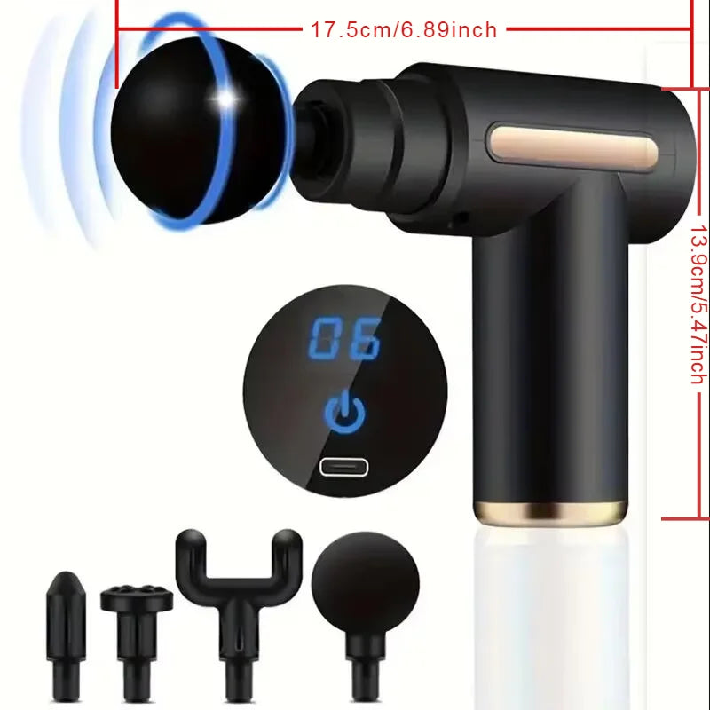 30 Level Massage Gun Fascia Deep Muscle Relax Body Neck Massager Electric Fitness Equipment Noise Reduction Male Female